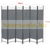 Spanish wall, partition screen, 6 decorative panels 240x171 cm in dark gray