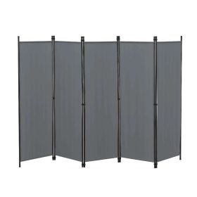   Spanyolfal, térelválasztó paraván 5 darab panel 250x171 cm sötétszürke színben