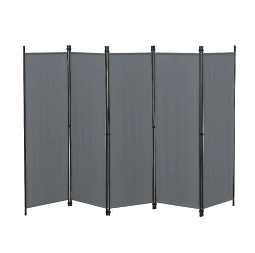 Spanish wall, partition screen, 5 panels 250x171 cm in dark gray color