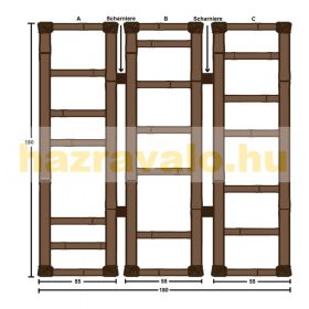   Bambusz térelválasztó spanyolfal 180x180 cm barna válaszfal kül- és beltéren egyaránt használható
