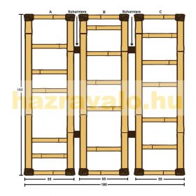   Bambusz térelválasztó spanyolfal 180x180 cm natúr válaszfal kül- és beltéren egyaránt használható