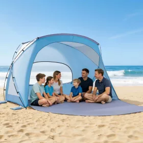   Strandsátor 6 személy részére UV50+ napvédő strandsátor hordtáskával 