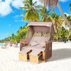 Two-person beach chair rattan couch with reclining backrest brown 118x79x160 cm garden nook beach chair