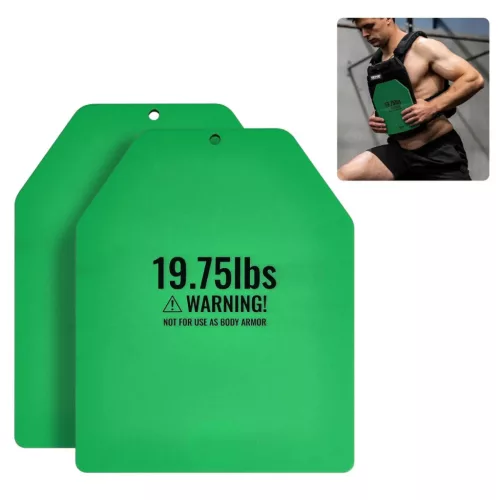 Súlymellény betétlemezek 2x8,9 kg acél súlylap, matt zöld színben