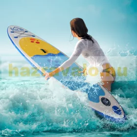   SUP felnőtt Stand Up Paddle felfújható deszka készlet 305x76x10 cm Stand Up Board evezővel kék-fehér