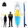 SUP adult Stand Up Paddle inflatable board set 305x76x10 cm Stand Up Board with paddle blue-white