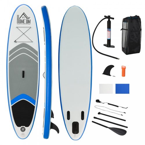 SUP felnőtt Stand Up Paddle felfújható deszka készlet 305x80x15 cm Stand Up Board evezővel szürke