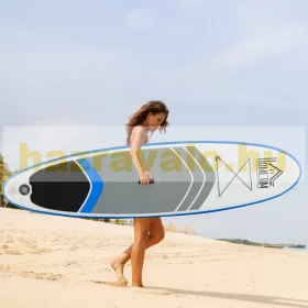   SUP felnőtt Stand Up Paddle felfújható deszka készlet 305x80x15 cm Stand Up Board evezővel szürke-kék