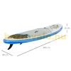 SUP adult Stand Up Paddle inflatable board set 305x80x15 cm Stand Up Board with paddle gray-blue
