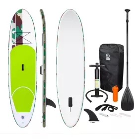  SUP felnőtt Stand Up Paddle 308x76x10 cm felfújható deszka Stand Up Board komplett készlet fehér-zöld
