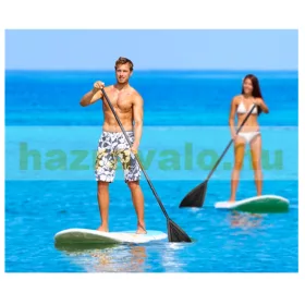   SUP felnőtt Stand Up Paddle 308x76x10 cm felfújható deszka Stand Up Board komplett készlet fehér-zöld