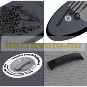   SUP felnőtt fekete Stand Up Paddle 308x76x10 cm felfújható deszka Stand Up Board komplett készlet