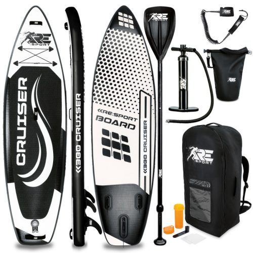 SUP felnőtt fekete Stand Up Paddle 380x77x15 cm unisex felfújható deszka Stand Up Board készlet