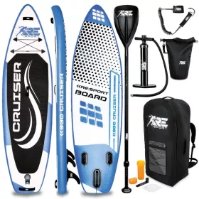   SUP felnőtt Stand Up Paddle kék 380x77x15 cm unisex felfújható deszka Stand Up Board készlet prémium szörfdeszka