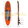 SUP felnőtt narancssárga Stand Up Paddle 320x82x15 cm felfújható deszka Stand Up Board komplett kész