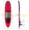 SUP felnőtt piros Stand Up Paddle 308x76x10 cm felfújható deszka Stand Up Board komplett készlet