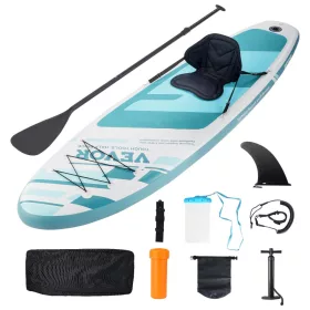   felfújható állószörf, 3230,8 x 838,2 x 152,4 mm PVC SUP szörf levehető kajaküléssel, deszka kiegészítőkkel, pumpával, evezővel és javítókészlettel, kék evezőkészlet fiúknak és felnőtteknek