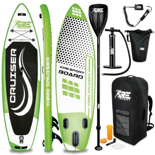 SUP adult green Stand Up Paddle 380x77x15 cm unisex inflatable board Stand Up Board set premium surfboard