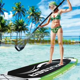   SUP felnőtt zöld Stand Up Paddle 380x77x15 cm unisex felfújható deszka Stand Up Board készlet prémium szörfdeszka