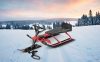 Steerable sled red-black Snow rider up to 75 kg with sled steering