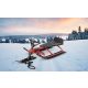 Steerable sled red-black Snow rider up to 75 kg with sled steering