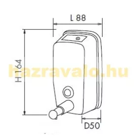   Szappanadagoló rozsdamentes acélból falra szerelhető, 0,5 literes ipari és szállodai kivitel