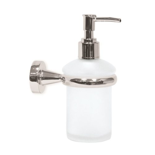 Wall-mounted soap dispenser made of chromed copper 