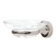 Wall-mounted soap dish with glass bowl, made of chrome-plated copper