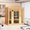 Infraszauna otthonra 3-4 személyes prémium fa szauna Bluetooth hangszóróval és színterápiával (2580 W)