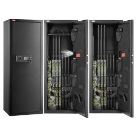   Fegyverszekrény 8–10 fegyverhez digitális zárral magas, gyors hozzáférésű kivitel