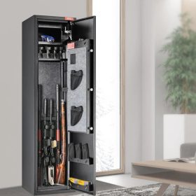   Fegyverszéf 5 fegyveres fegyverszekrény digitális kóddal beépített tárolóval