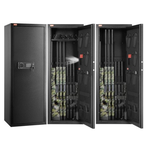Fegyverszekrény 10–12 fegyverhez digitális zárral magas, gyors hozzáférésű kivitel