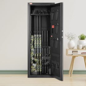   Fegyverszekrény 10–12 fegyverhez digitális zárral magas, gyors hozzáférésű kivitel