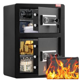   Kétszárnyú digitális széf tűzálló pénztasakkal kétajtós széf 99 literes kapacitás
