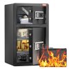 Kétszárnyú digitális széf tűzálló pénztasakkal 127 literes kapacitású kétajtós széf