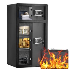   Kétajtós széf 204 literes kétszárnyú digitális széf tűzálló pénztasakkal