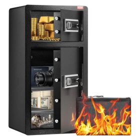   Kétszárnyú digitális széf tűzálló pénztasakkal kétajtós széf 156 literes kapacitás