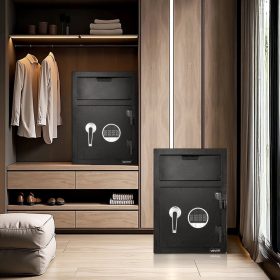   Letéti széf 34 literes 2 szintes bedobónyílásos trezor nagy elülső betétnyílással, ledobható széf digitális billentyűzettel 