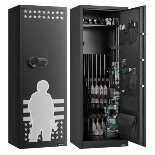 Fegyverszekrény 10–12 hosszú fegyverhez 4 pisztolytartóval, digitális zárral