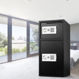   Elektronikus széf kulccsal és kombinációs zárral 74 literes dupla ajtós, erős acél kivitel