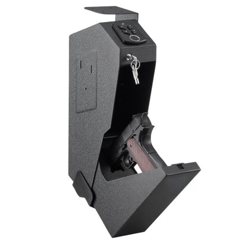 Pisztolyszéf tűz- és vízálló fegyverszekrény ujjlenyomat-olvasóval – kompakt, acél kivitel