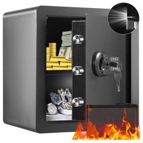   Fali széf 51 literes digitális falba építhető széf kulcsos és jelszavas nyitással, tűzálló pénztároló tasakkal