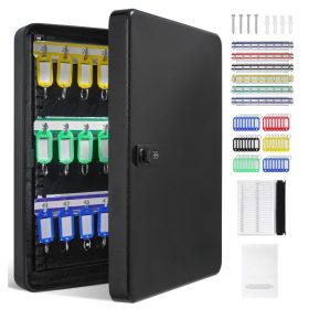   Kulcsszekrény 48 kulcsos zárható kulcstartó fekete, mechanikus számzárral kulcstartó