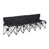 Folding row of chairs, mobile event chair, portable folding 6-person bench black