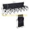 Folding row of chairs, mobile event chair, portable folding 6-person bench black