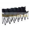 Folding row of chairs, mobile event chair, portable folding 6-person bench black