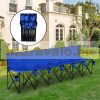 Folding row of chairs, mobile event chair, portable folding bench for 6 people blue