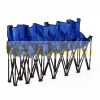 Folding row of chairs, mobile event chair, portable folding bench for 6 people blue