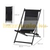 Összecsukható kemping szék 2 db kerti szék állítható háttámlával fekete