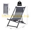 Folding camping chair 2 garden chairs with adjustable backrest, gray